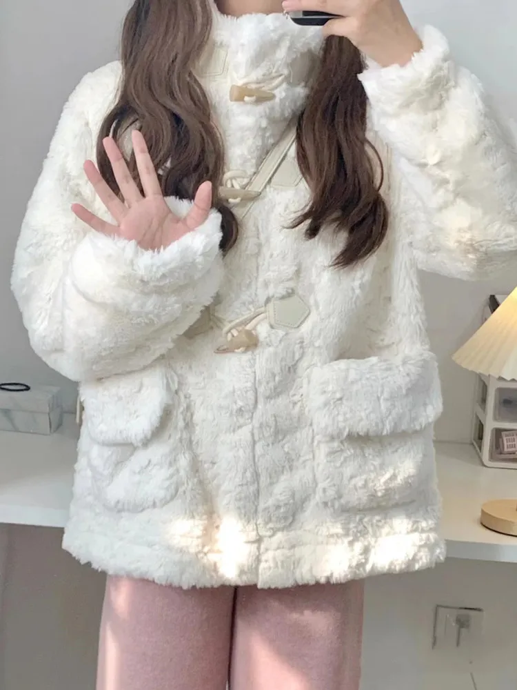 Autumn and Winter Women clothes New Lamb Wool Outerwear High-Grade Fur Integrated Soft Glutinous Imitation Rex Rabbit Thi...