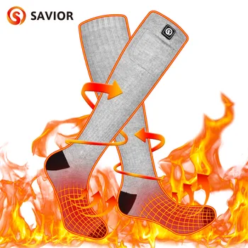 Calcetines térmicos con batería de calor para hombre y mujer, medias térmicas recargables para deportes al aire libre, invierno, para ciclismo 1