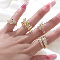 bohemian gold color chain rings set for women fashion boho coin snake moon rings party 2022 trend jewelry gift