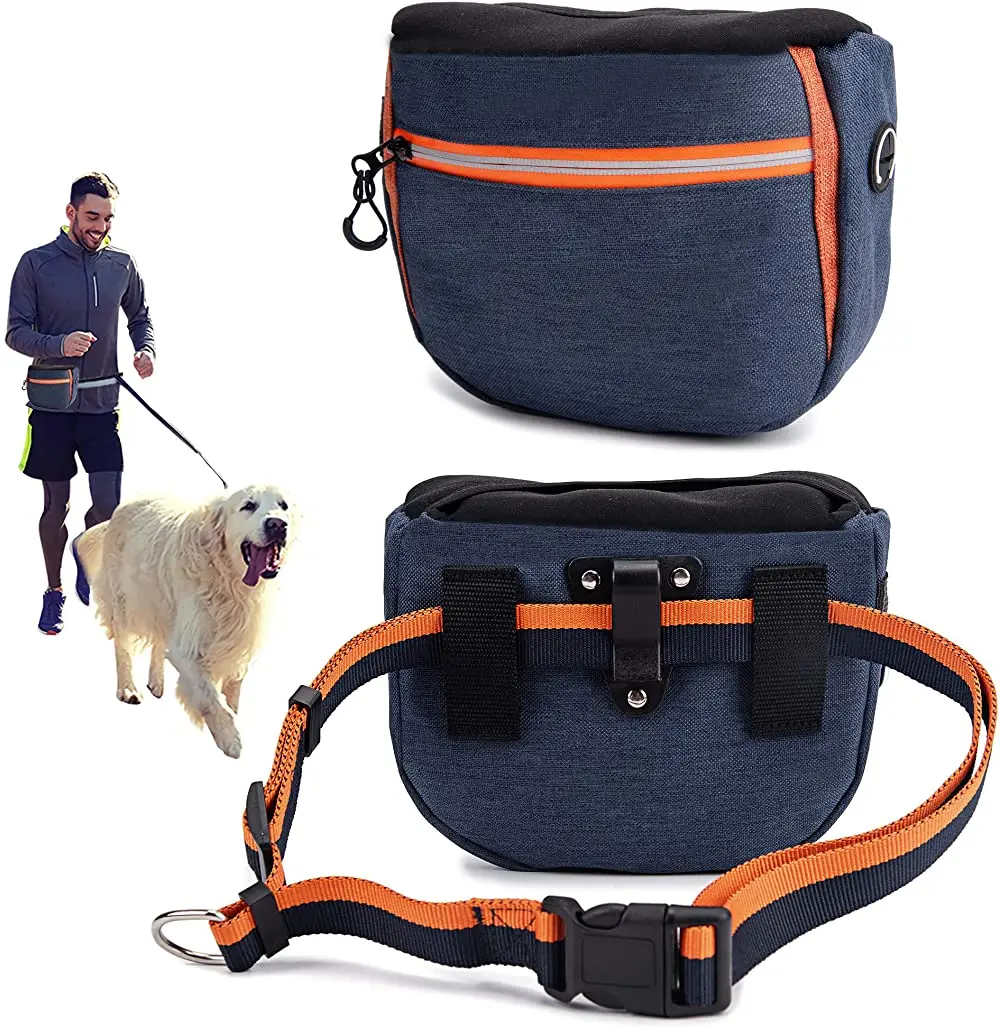 Dog Treat Bag Double Layer Large Capacity Stability Dog Treat Pouch Waist Backpack Detachable Dog Training Bag for Dog Supplies
