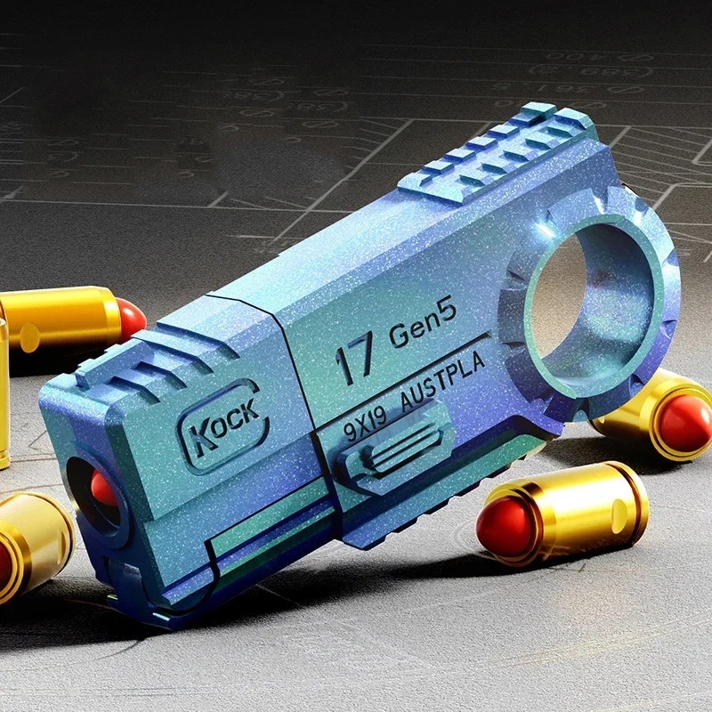 Фото 1 шт., мини-пистолет EDC с двойной головкой, Glock, мини-пистолет из сплава, мягкая пуля, пистолет, гироскоп на палец, креативная игрушка №1