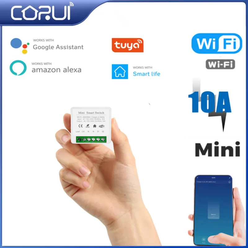 

Смарт-выключатель с Wi-Fi и таймером, 10 А