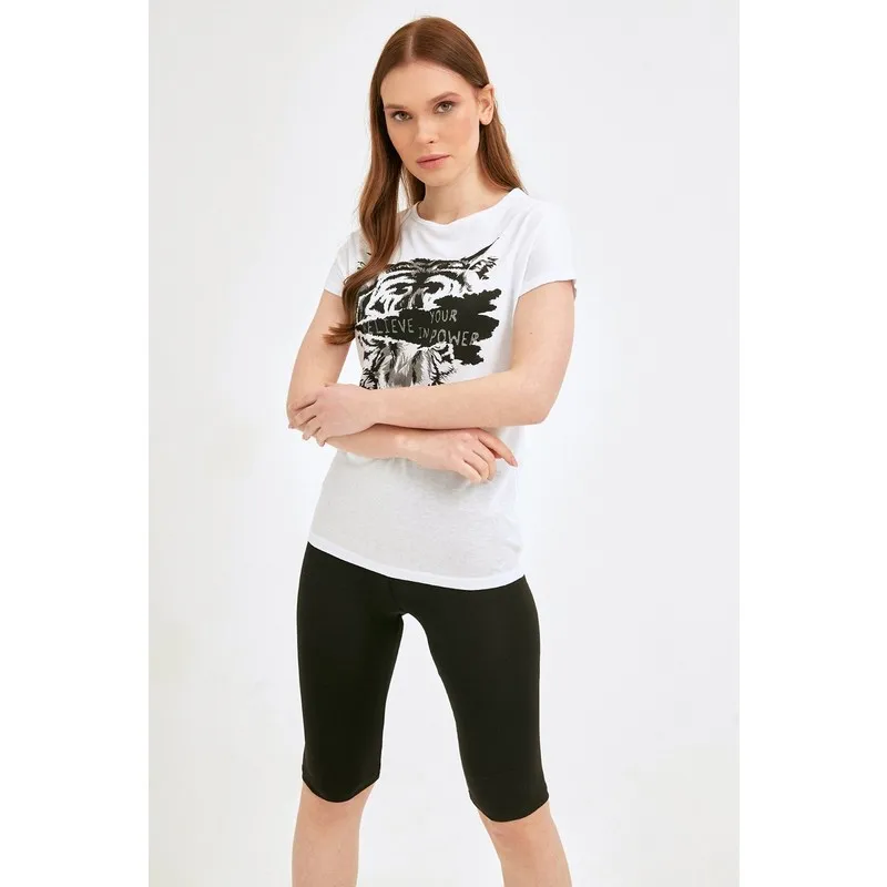 

Tiger Printed Tshirt T Shirt Y2K Top Nostalgic Summer Women T-Shirt Anime Bluz