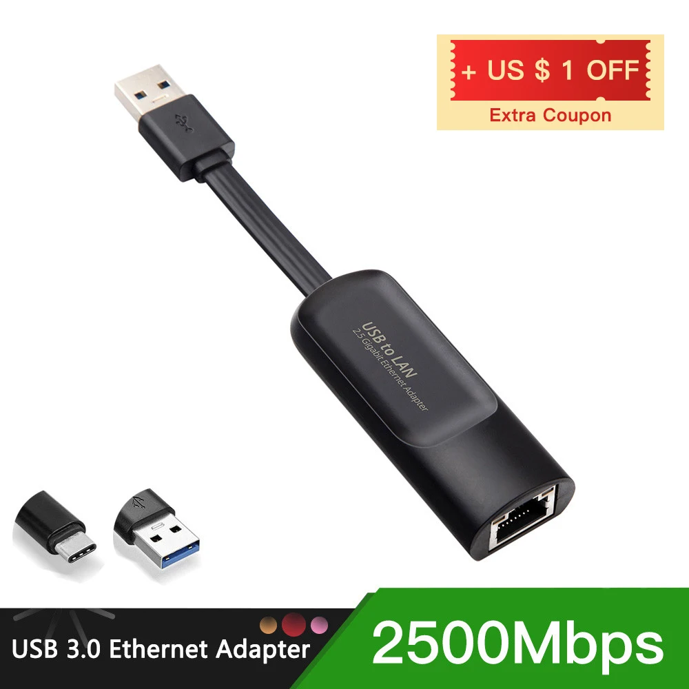 USB 3 0 Ethernet к RJ45 2 5G Проводной адаптер Type-C конвертер Lan сетевой концентратор для Windows