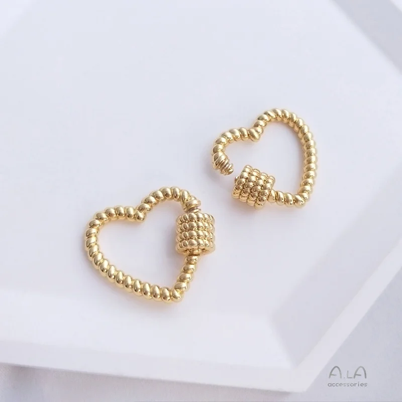 

Color-Preserving 18K Gold Thread Geometric Round Heart-Shaped Five-Pointed Star Moon Screw Buckle Pendant DIY Connection Buckle