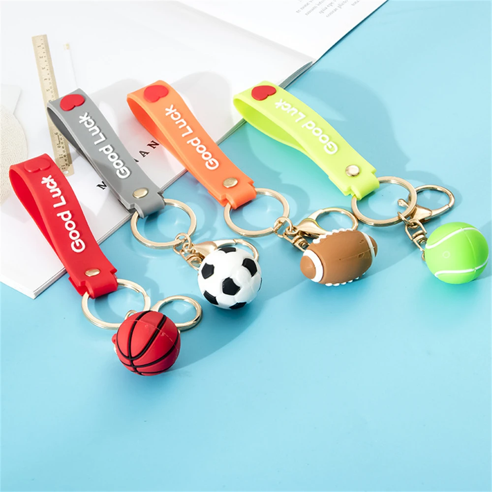 

Football Keychain Sporting Style Basketball Rugby Tennis Keyring Bracelet Wristlet Men Car Key Holder Bag Accessories Gifts