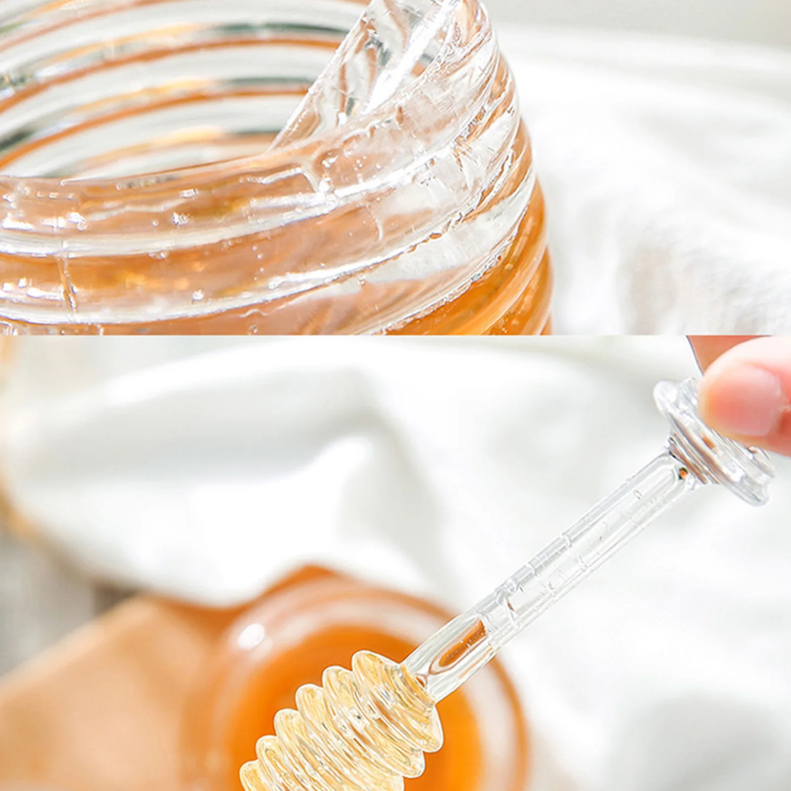 ZK20 Прозрачный горшок для меда пластиковая банка в форме пчелы с стержнем