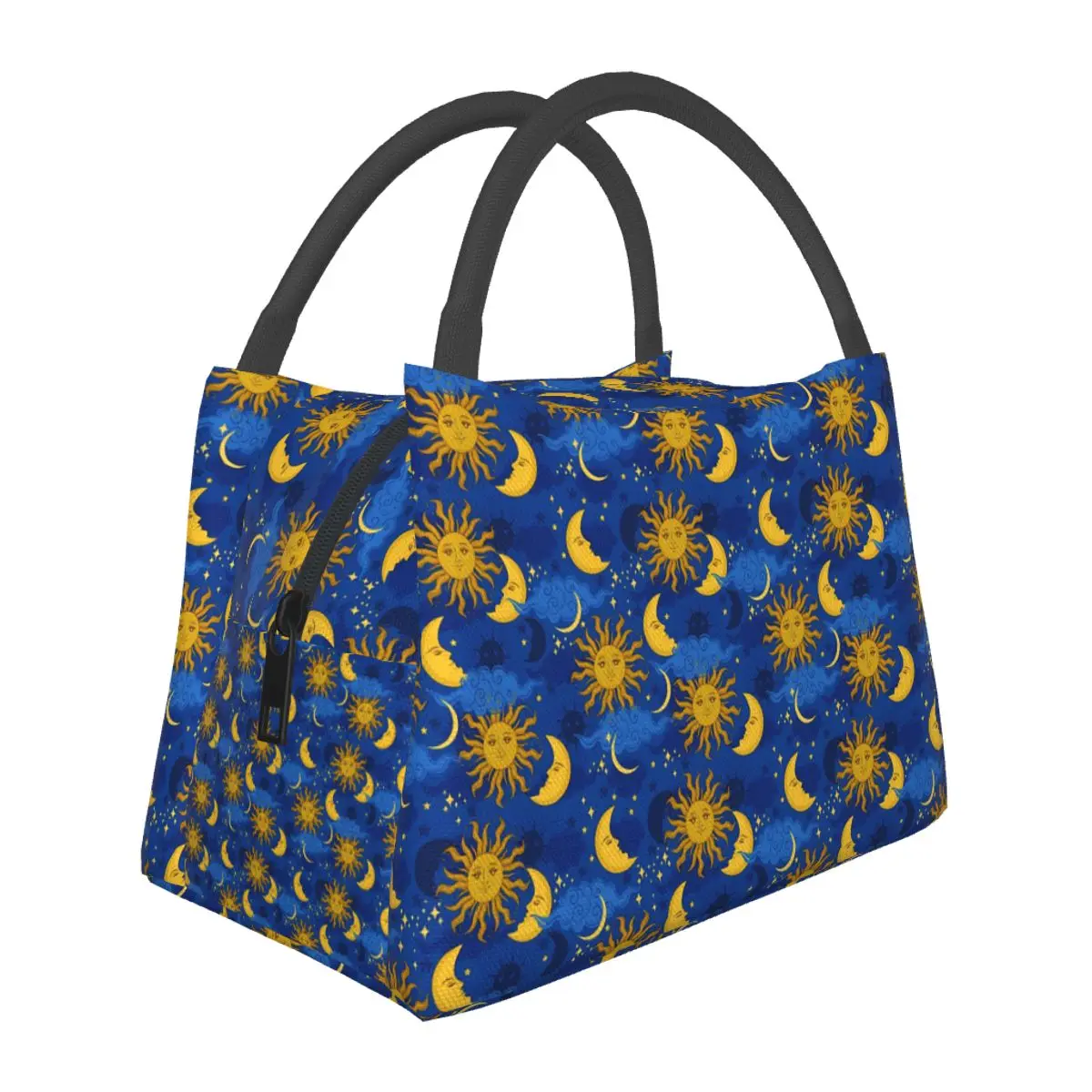 

Stars Sun Moon Celestial Lunch Bag Stars Sun Moon Casual Lunch Box Outdoor Picnic Portable Tote Handbags Custom Cooler Bag