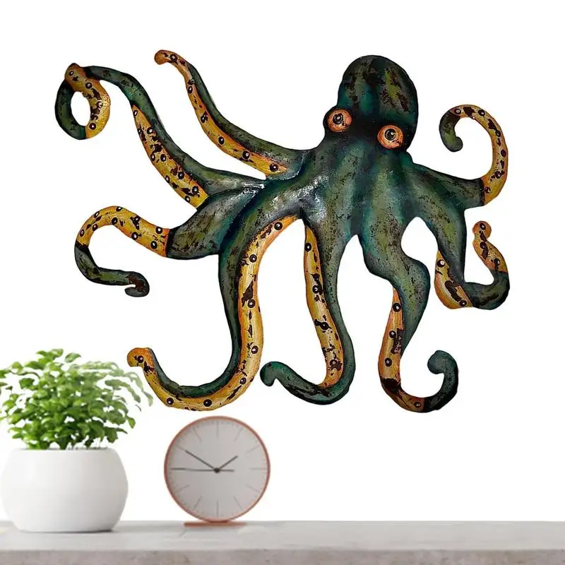 

Octopus Wall Decor Metal Ocean Animal Sea Cuttlefish Decoration Wall Sculpture Realistic Home Decoration For Living Room