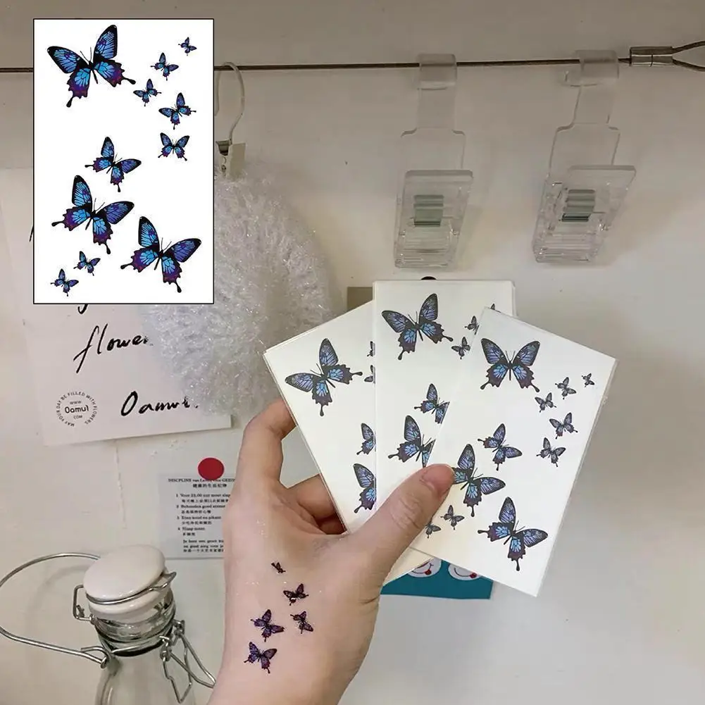 

Sexy Clavicle Tattoo Sticker Blue 3D Pattern Men Women Body Stickers Tattoo Tattoo Temporary Waterproof Ship Art Disposable D8F5