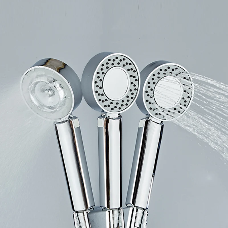 

Double-sided Dual Function Shower Head Water Saving Round ABS Chrome Booster Bath Shower High Pressure Handheld Hand Shower