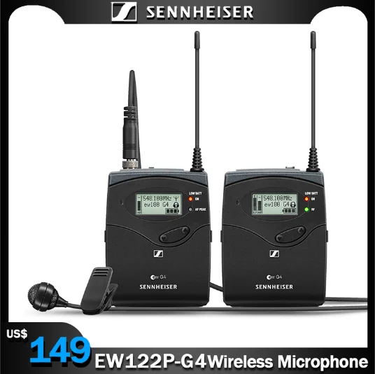 Оригинальный профессиональный петличный беспроводной микрофон SENNHEISER EW122P G4, мини-микрофон для записи интервью с защитой от вращения