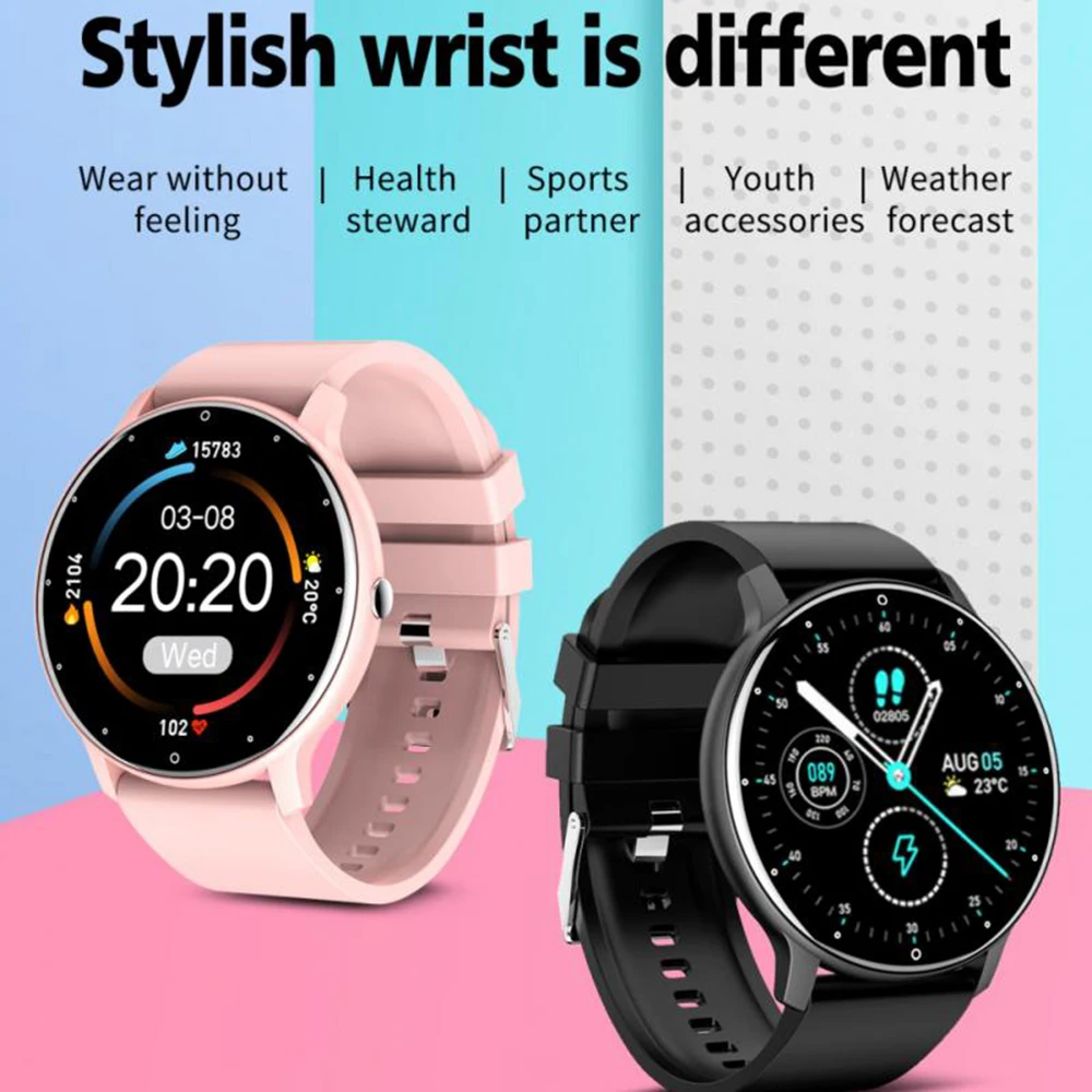 

New Smart Watch Women Men BT4.0 Sport Fitness Smartwatch Sleep Heart Rate Monitor Waterproof Wristband For IOS Android ZL02D