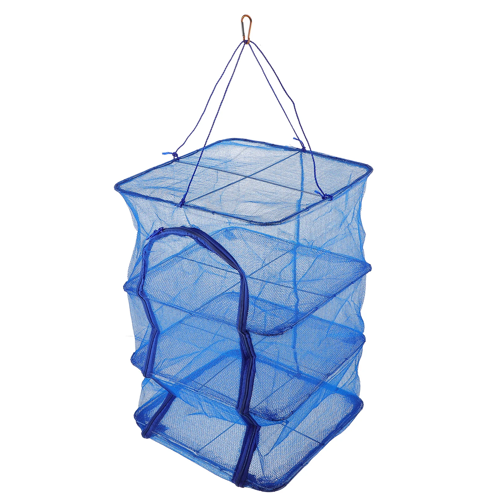 

Foldable Fish Cage Collapsible Laundry Drying Rack Nylon Multi-layer Net Hanging Folding clothesline