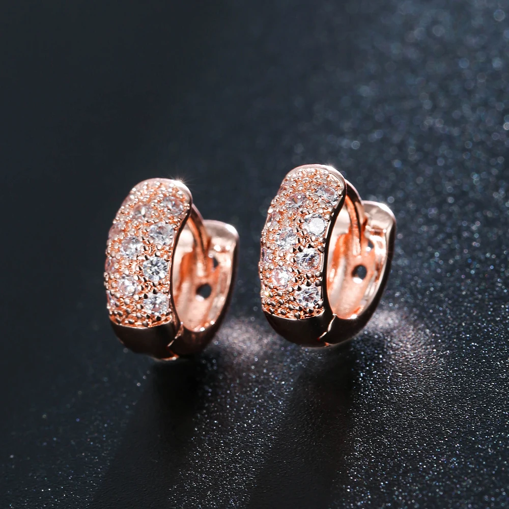 

Emmaya Classical Shiny Circle Shape Earring With Tiny Zirconia Decoration For Female Wedding Party Noble Ornament Fancy Gift