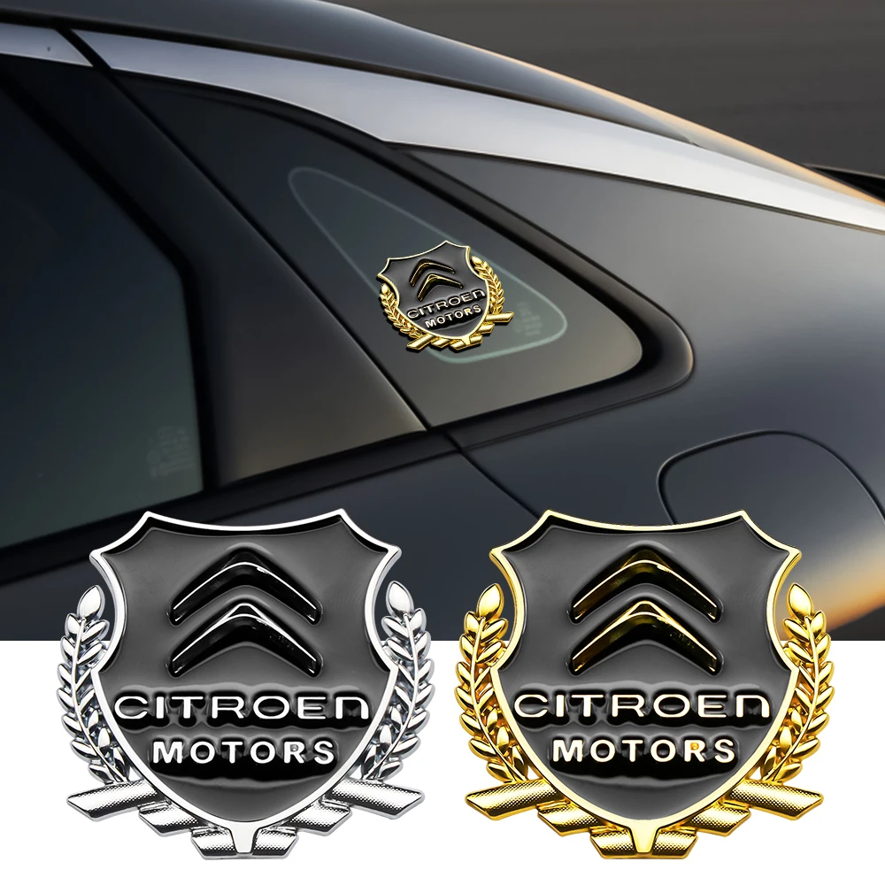 

2PCS 3D Metal Car Stickers Door Side Trunk Waterproof Auto Logo Decals For Citroen C4 C1 C5 C3 C6 C5 C8 DS C-ELYSE Etc