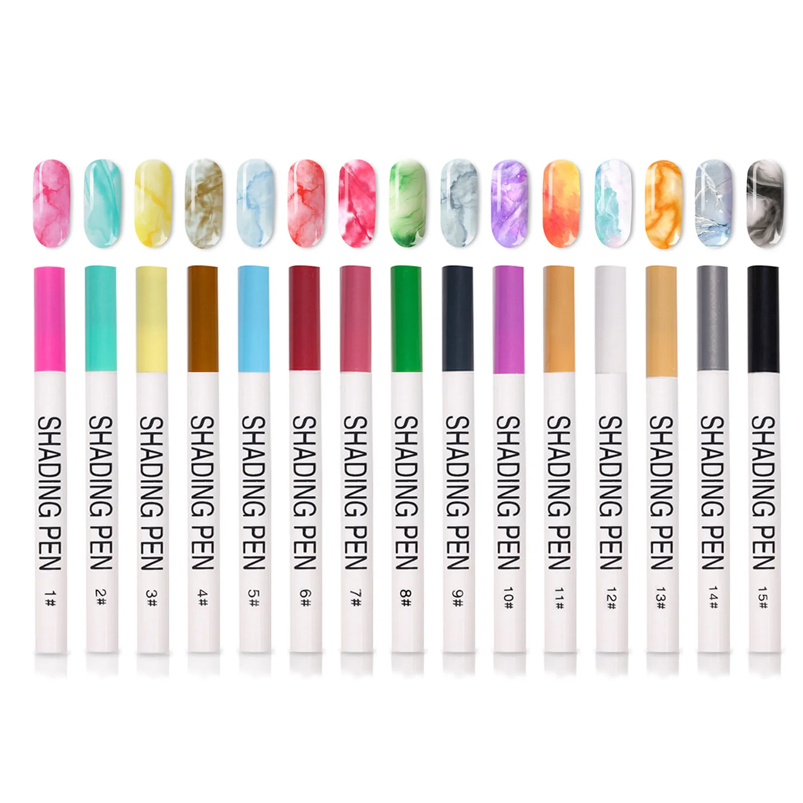 

15 шт., набор ручек для дизайна ногтей, с тонким кончиком
