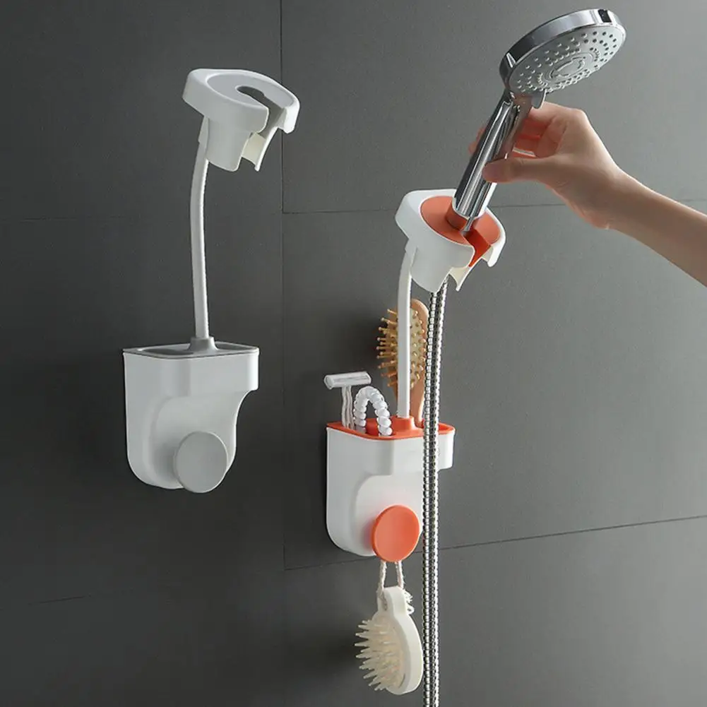 

Wall Mounted Shower Head Holder Plastic Hair Dryer Stand Holder Practical Shower Head Bracket for Home Bathroom