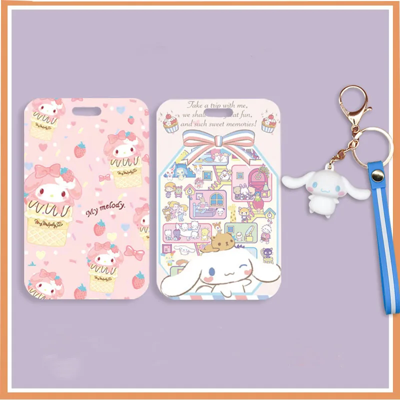 

Sanrioed My Melody Cinnamoroll Little Twin Stars Campus Bus Student Meal Citizen Bank Card Protective Shell Anime Keychain