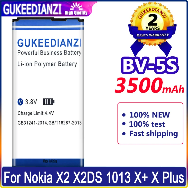 

3500mAh BV5S BV-5S Mobile Phone Battery For Nokia X2 / X2DS / RM-1013 High Capacity Replacement Battery Li-polym Battery