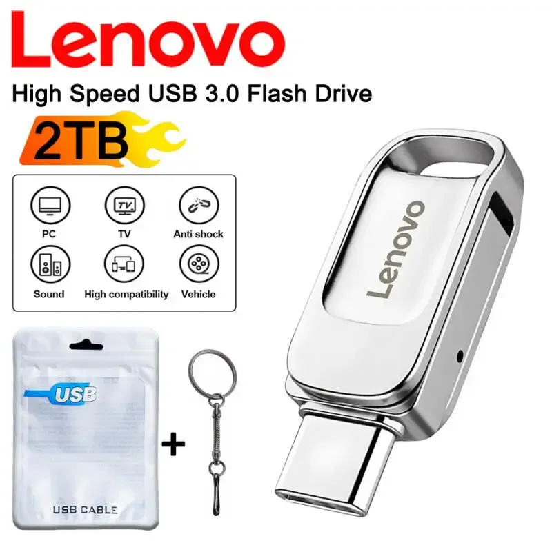 Lenovo 2 ТБ флэш-накопитель Usb 3.0 Super Fast Type C Pen Drive Memory Stick Высокоскоростные данные 512 ГБ