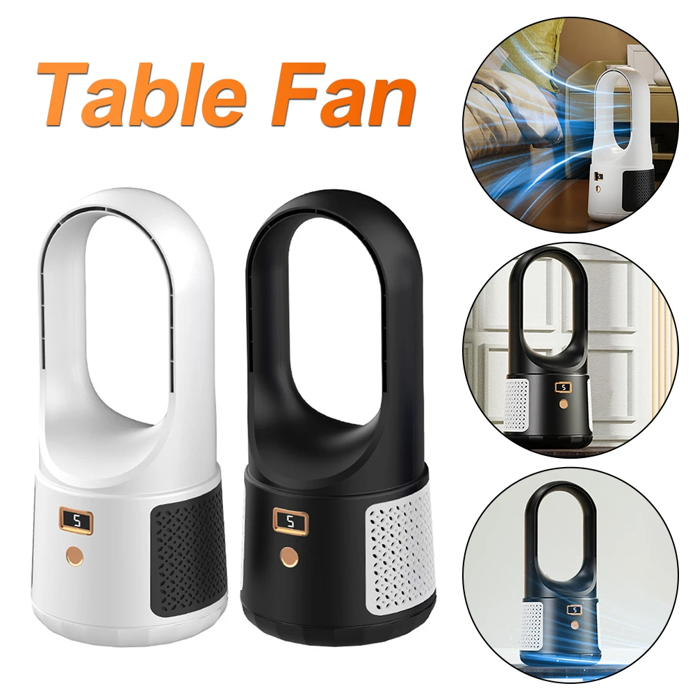 

Новинка 2023, бескулачковый кулер с безвентиляторным лезвием и USB, 6-Скоростной Регулируемый Настольный вентилятор, перезаряжаемый, с низким у...