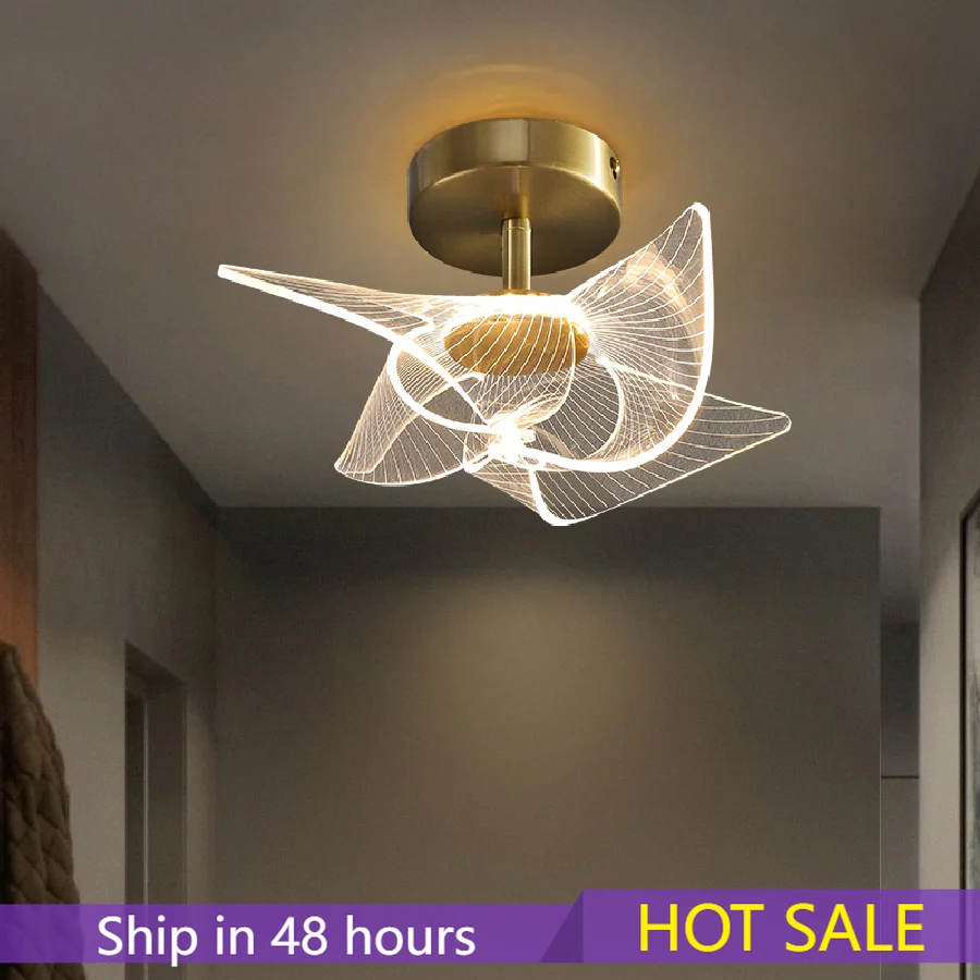 

Nordic Style Art Windmill lamp LED Ceiling Lamp Bedroom Bedside Parlor Background wall Decoration Pandent Light Indoor Lighting