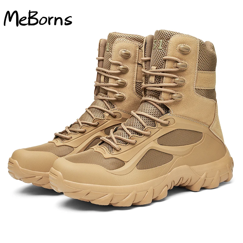 

Outdoor Mens Military Boots Winter Hiking Work Casual Shoes Men Sneakers Non-slip Rubber Boots Tactical Desert Combat Snow Boots