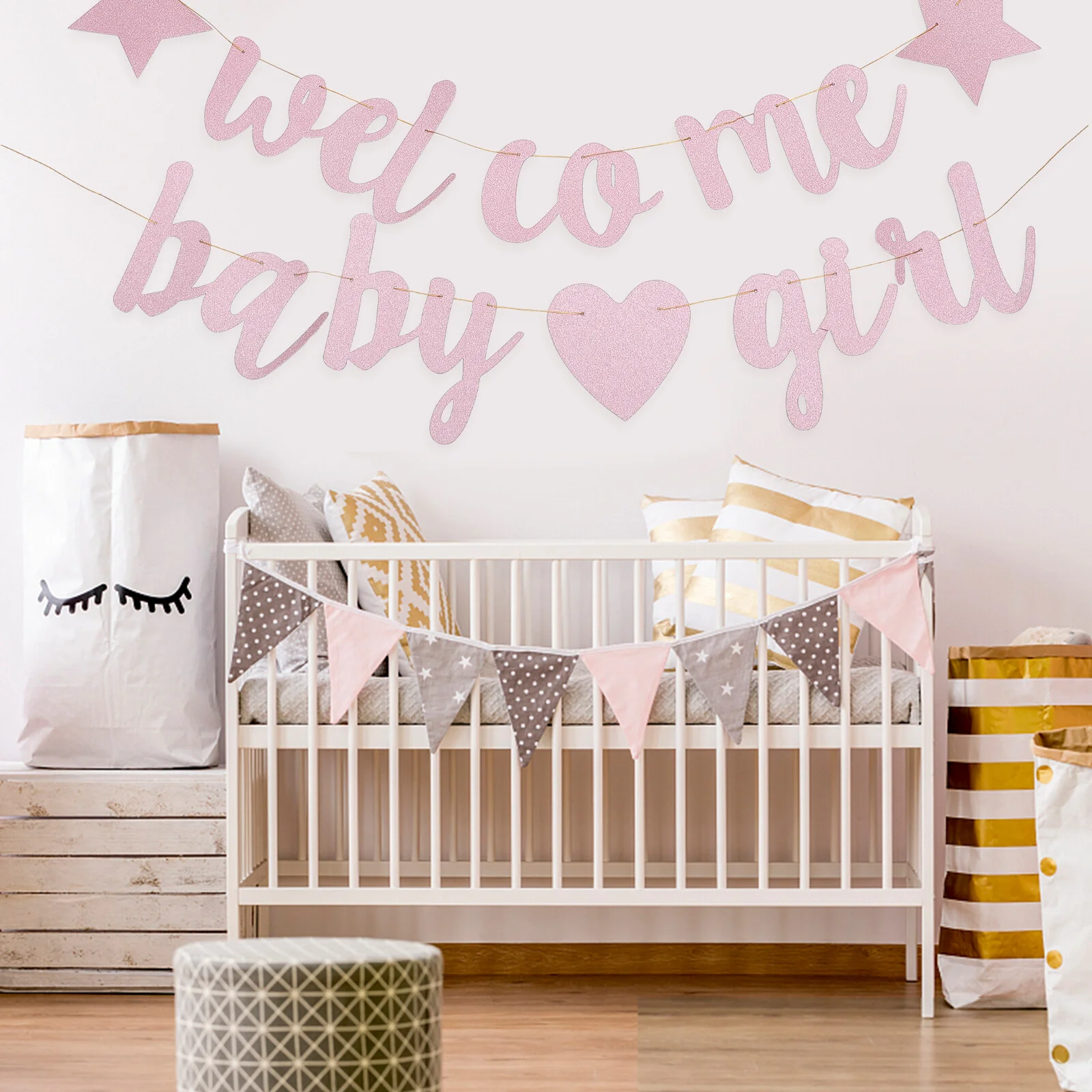 

Baby Party Latte Birthday Supply Gender Reveal Infant Shower Banner Girl Gifts Decorative Welcome Signs Flag Banners