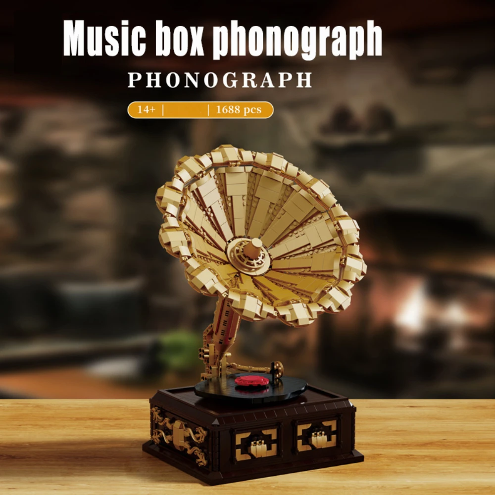 

Creative Expert Ideas Classic Retro Phonograph Music Box 91002 1688pcs Moc Bricks Modular Model Building Blocks Collection Toys