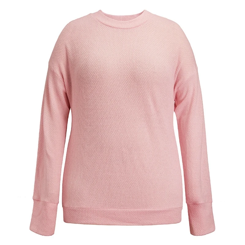 

Autumn Basic Sweater Plus Size Women Long Sleeve Round Neck Knitted Top XL-3XL