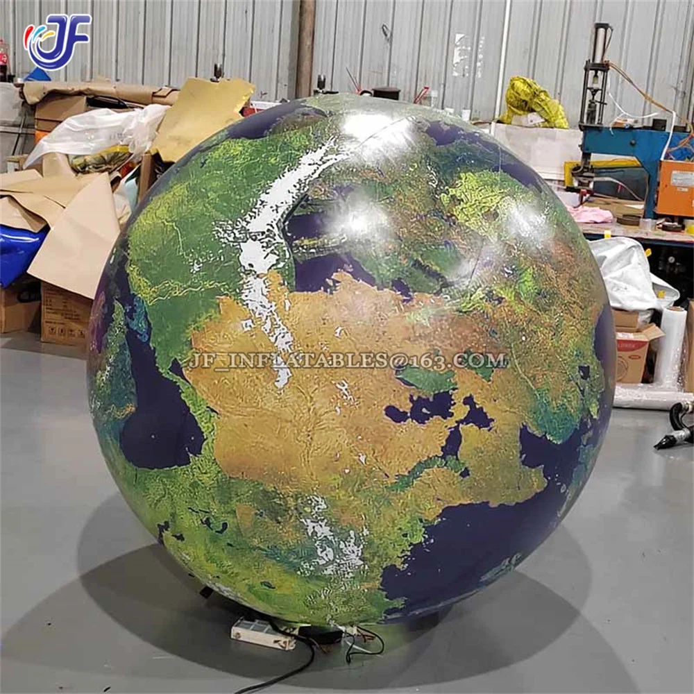 

1-4M Dia Giant LED Light Inflatable The Earth Hanging Moon Balloon With Blower For Festival Decoration Party Advertising Events
