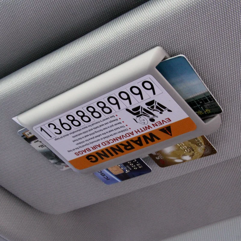

Car Card Clip Sun Visor Organizer Temporary Parking Card Holder Dash Board Paste Mount Auto Interior Storage Stowing Tidying 1Pc