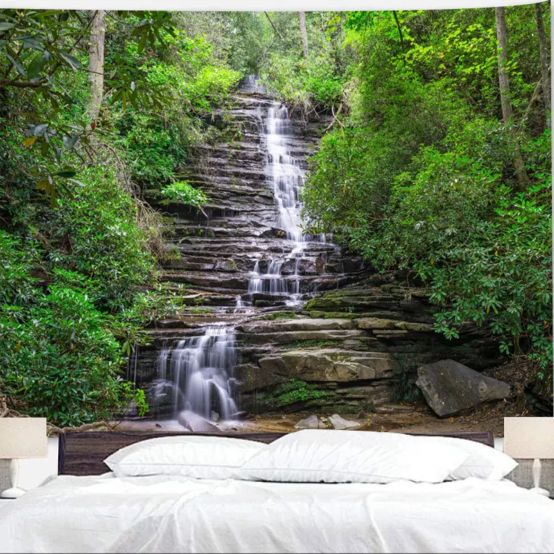 

Водонепроницаемая занавеска для ванной с изображением водопада