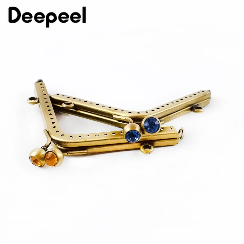 5pcs Deepeel 11cm Triangle Mini Purse Frame Kiss Clasp Bronze Metal Sewing Brackets Diy Vintage Coin Bag Clip Accessories BS166