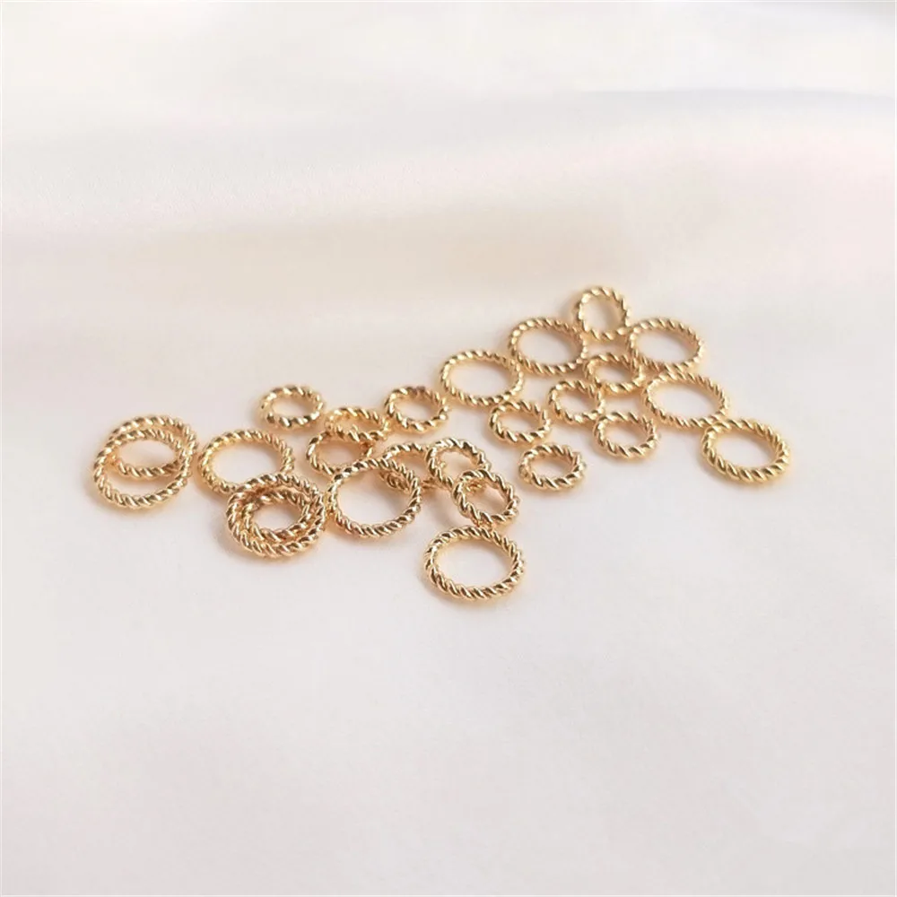 

14K Gold Filled Plated Closed loop Hemp wreath open thread ring DIY hand string bead connection ring head jewelry material