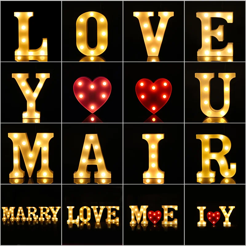 

Creative Luminous 0-9 Digital Number Letter Light Battery Powered Lamp Night Light for Christmas Wedding Birthday Party Decor.