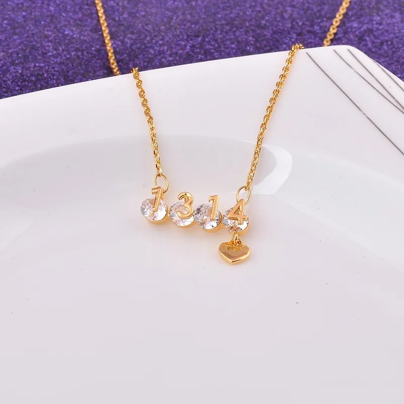 

Женское ожерелье с подвеской из титановой стали, ожерелье золотого цвета, модная цепочка до ключиц, подарок на день Святого Валентина, 1314