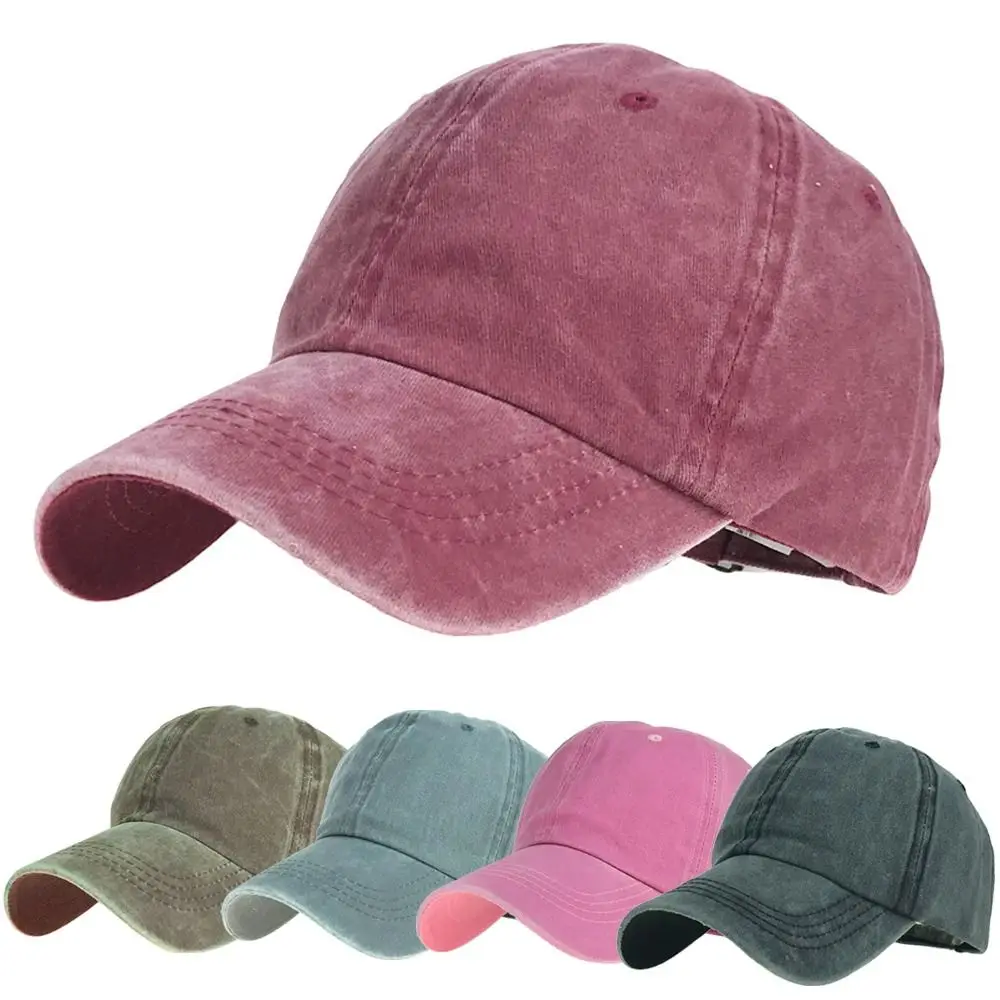 

Adjustable Baseball Caps Vintage Washed Cotton Hollow Out Ponytail Sun Hat Sports Trucker Caps Unisex