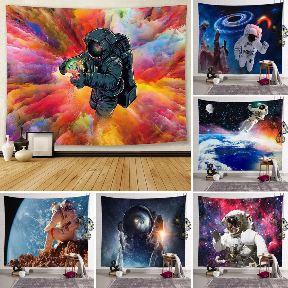 

Astronaut and rainbow tapestry Mandala Hippie Decor Tapestry Boho decor Wall Hanging Tapestry 3D Effect Background Cloth