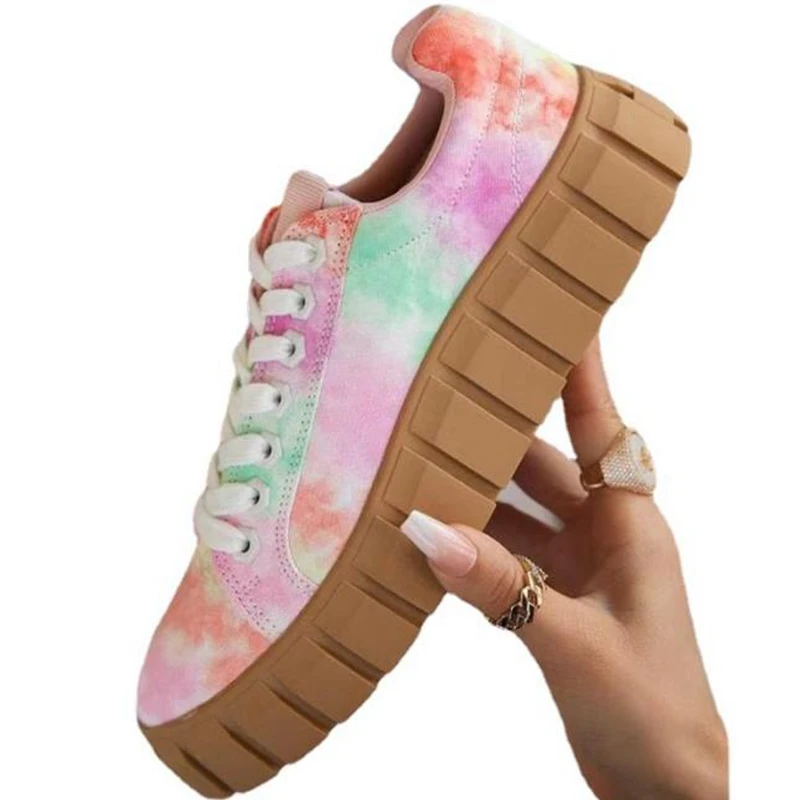 

2022 new large foreign trade women's shoes Pu bottom special-shaped heel lace up casual single shoes four seasons size 36-43