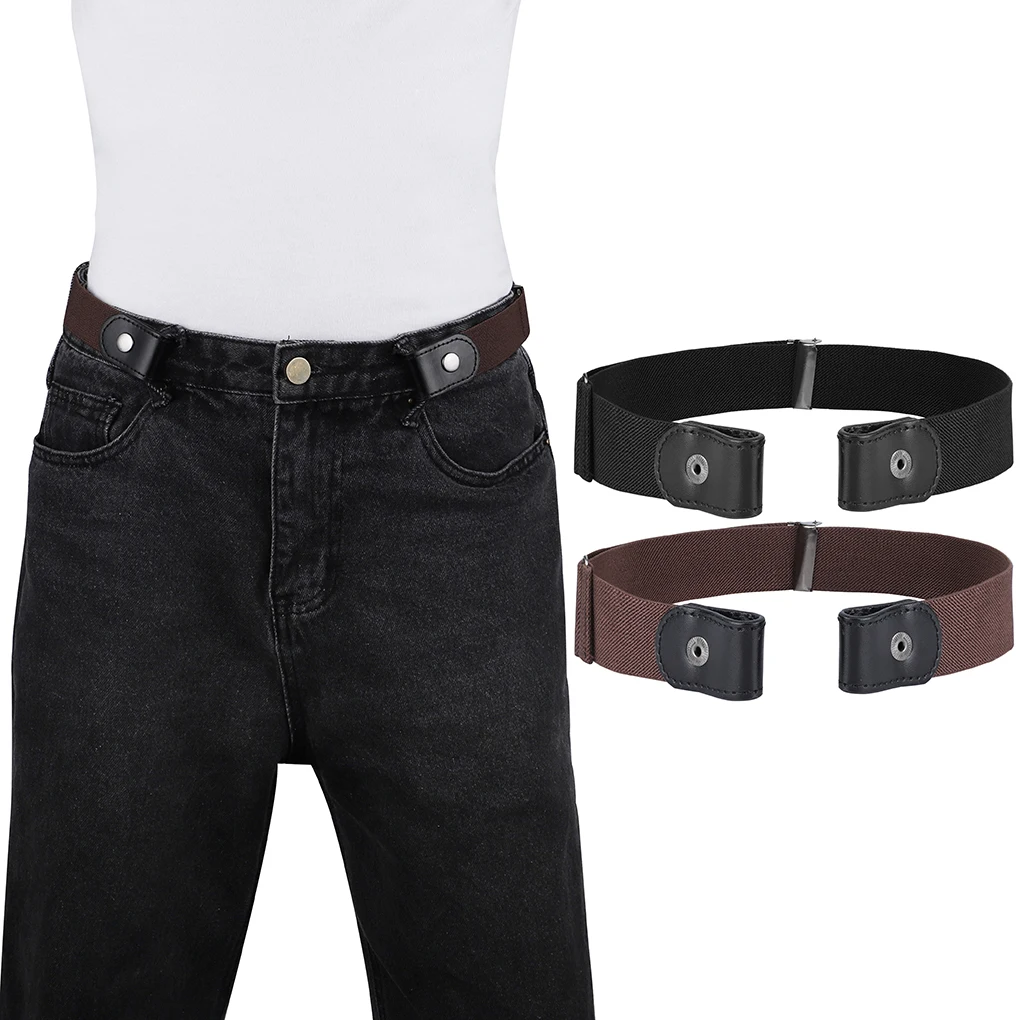 Universal 1 inch No Buckle Stretch Elastic Waist Belt Buckle-Free For Jean Pants Dresses Women Men Hassle | Аксессуары для одежды