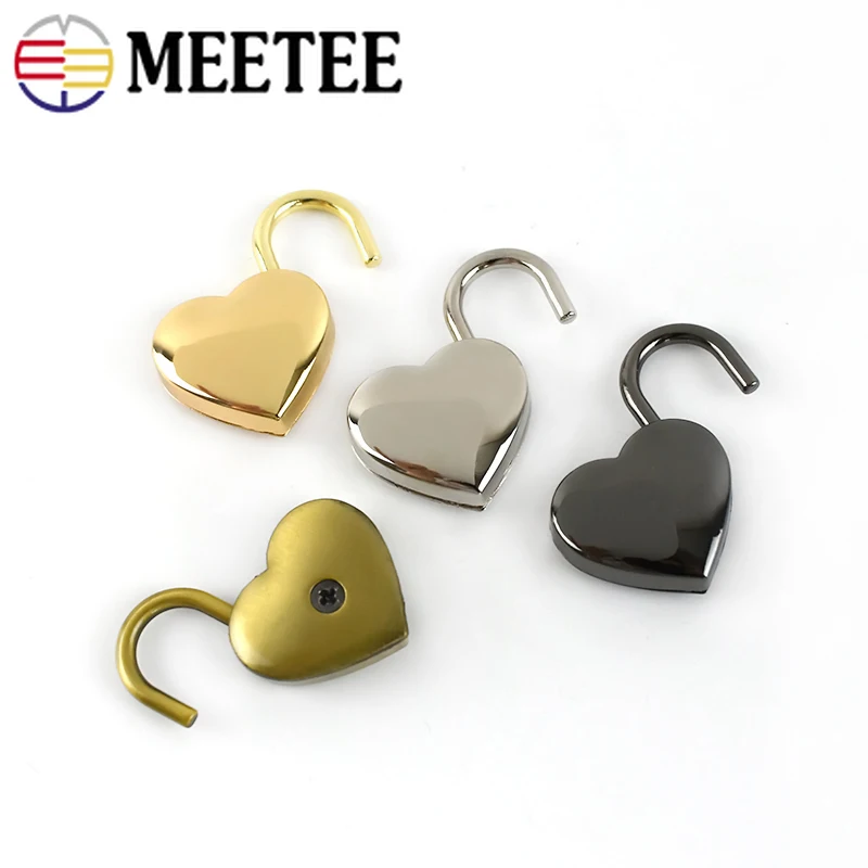 MEETEE 2/4шт. Замок-защелка без ключа в виде сердца с пружиной 25X34 мм для декорирования замков шкафов, ювелирных изделий и мебели в стиле DIY.