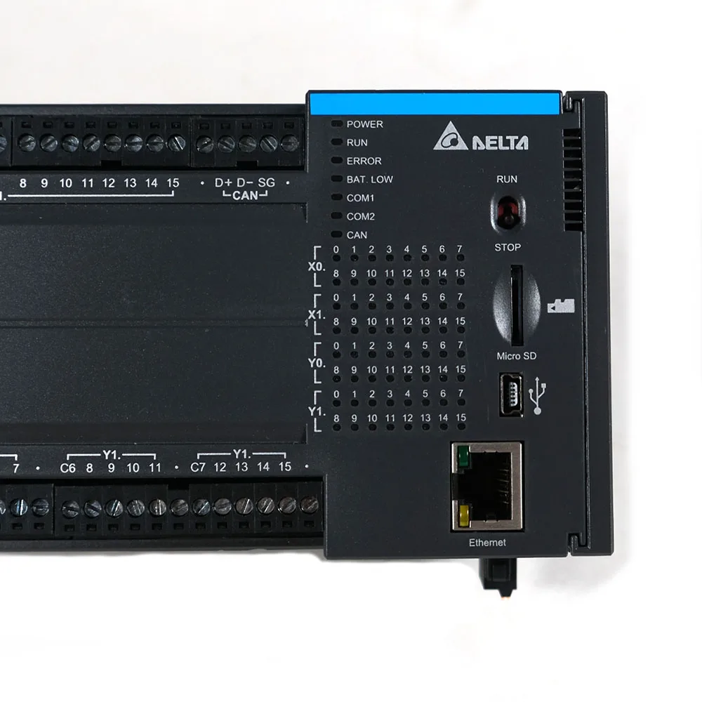 Программируемый контроллер серии Delta AS100 AS164T-A AS164R-A AS164P-A 32DI/32DO USB/RS485*2/Ethernet/CANopen