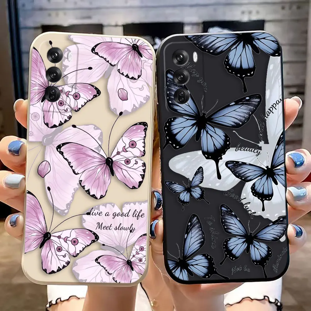 Красивый фиолетовый розовый чехол для телефона с бабочками OPPO REALME 5 6 6S 7 7I 8 8I 9I 10 11