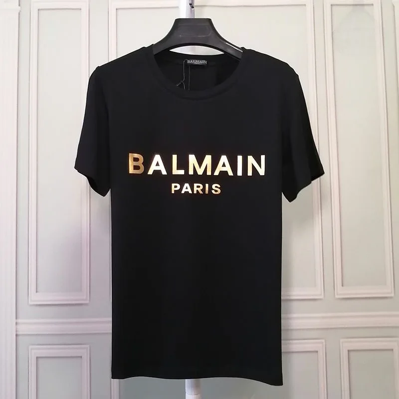 

B Hot stamping hot stamping letters new simple printing 2023 T-shirt men and women same style top short sleeves