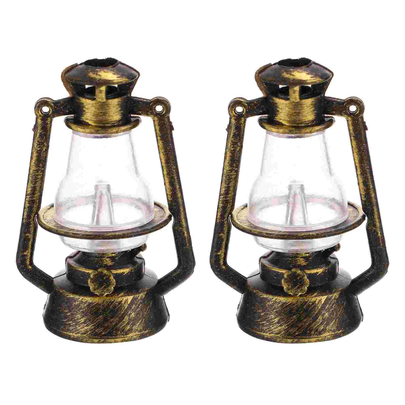 

Lantern Mini Ornament Vintage Miniature Lamp Landscape Dummy Decoration Kerosene Light Micro Lighting Garden Lights Furniture