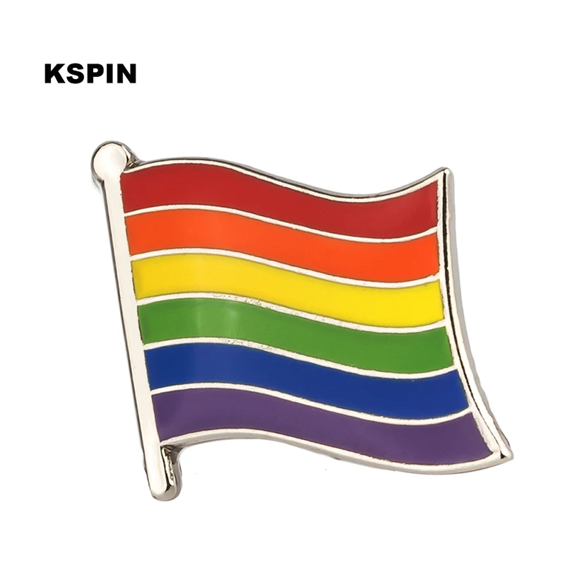 LGBT Rainbow homosexual Lipstick Kiss lip Lesbian Pride Flag Pride heart shaped flag lapel pin badge pin  Brooch Icons XY0633 images - 6