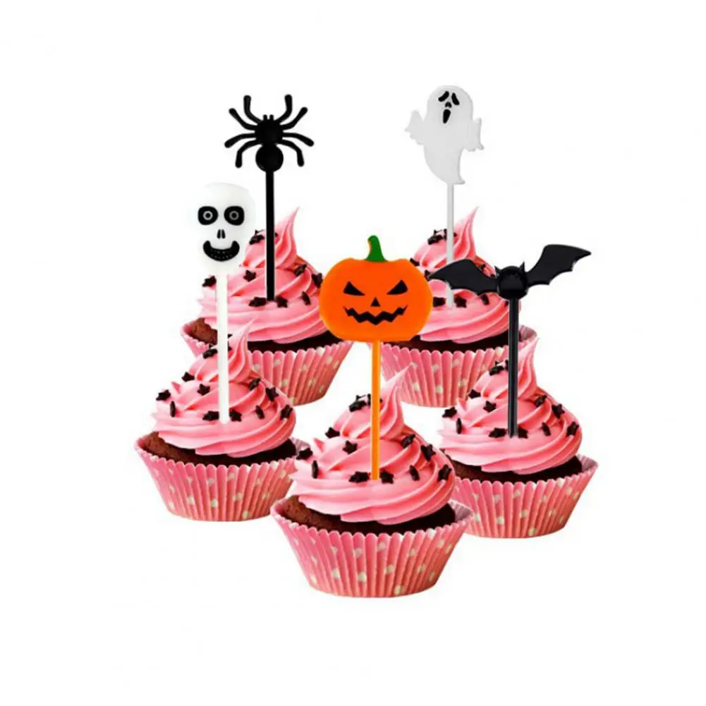 

10Pcs Cake Topper Halloween Design Chocolate Candy Sticks Cake Pop Sticks Lovely Decorative Food Pick Party Festival Supplies