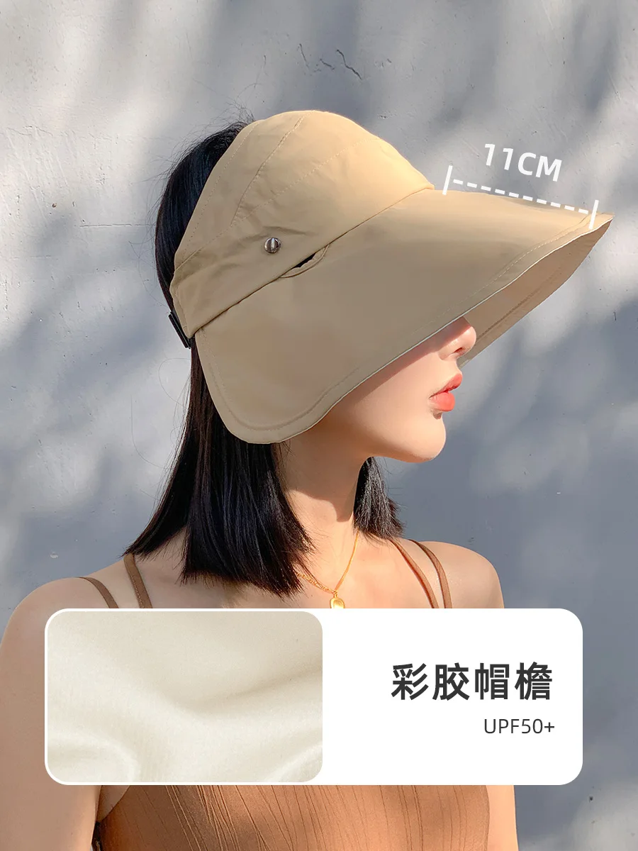 Bald Girl ~ Big Brim Vinyl Sun Protection Hat Children's Summer Outdoor Breathable UV Topless